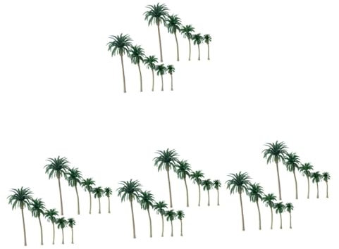 Cabilock 40 STK Layout Requisiten Landschaft küchendekoration wohnzimmerdeko Partydekorationen mit Palmen Pflanzendekor Farn ökologisches Flaschenmaterial Sandtisch-Modellwerkzeug Green