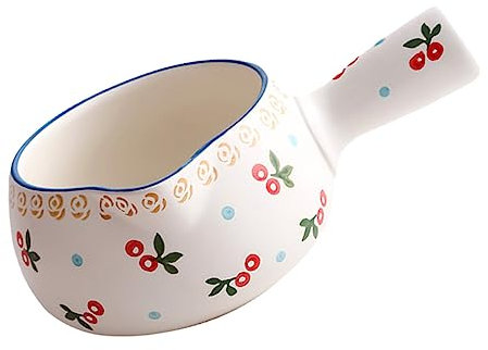 Cabilock Pan De Leche De Fresa Olla De Cerámica Para Cocina Uso Doméstico Antiadherente Para Leche Con Asa Para Sopa y Salsa