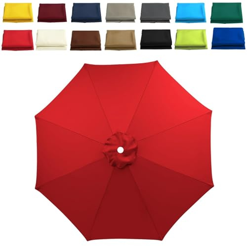 UUDQCD Replacement parasol canopy, Patio Replacement Parasol Cover 2M/2.7M/3.0M+6 Arms/8 Armsfor Garden Parasol Umbrella Canopy