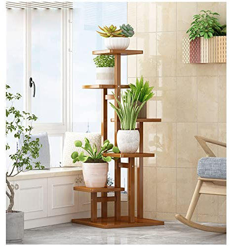 Support de Plantes en Bois If européen, Support de Pot de Fleurs d'intérieur/extérieur pour Jardin, Balcon, Salon, étagère d'affichage au Sol avec Installation Facile, Support