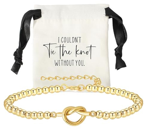 enasal Bridesmaid Proposal Gifts, Bridesmaid Gifts for Wedding Day, Maid of Honor Proposal Bracelet, Stainless Steel Knot Bracelet Maid of Honor Gift on Bridal Party Favor (Link 1Pcs)