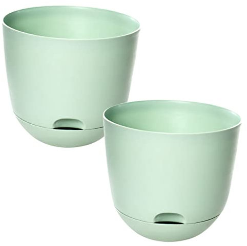 VANZACK 2pièces Pot De Fleurs Auto-arrosant Intérieur Et Extérieur avec Drainage Et Plateau pour Plantes Intérieur Et Extérieur