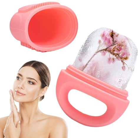 Roller di ghiaccio - Stampo per ghiaccio facciale | Roller per il viso | Viso per palloncini congelati | Cura della pelle a rulli freddi con anelli per crioterapia Spazzola facciale in silicone