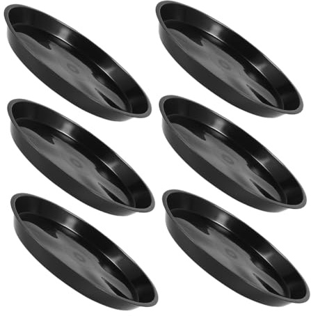 Mipcase 6piezas Base De Maceta Negra para Jardín Interior y Exterior Platillos Redondos para Recoger Agua De Macetas Bandeja De Drenaje De Plástico para Plantas