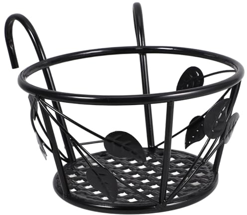 Homoyoyo Portavaso Installazione Facile Sospeso in Ferro Nero per Esterno Supporto per Fioriere da Appendere su Balcone o Giardino, Adatto a Piante in Vaso