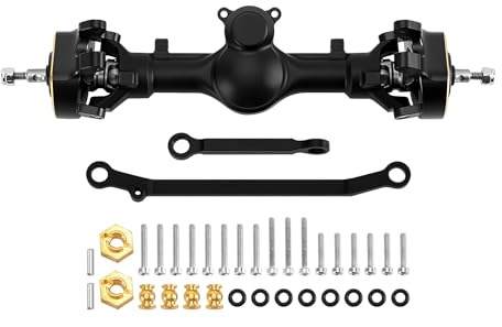 INJORA +4mm Front Nylon Planet Axles with Double Joint Shafts & Brass Steering Knuckles for 1/24 Axial SCX24