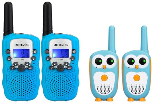 Retevis RT388 Kids Walkie Talkies Bundle with RT30 Toddler Walkie Talkies, Clear Sound Kids Toys, 2 Way Radio for Camping Outdoor, Gifts for 4-12 Years Old Boys Girls(4 Pack)