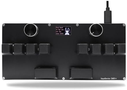 VmugDVoqb Teclado CM51 con Perilla, Copia y Pasta de Pantalla, Compatible con OSU DJ MAX, admite interruptores, interruptores magnéticos de Disparo rápido(CM51-2 Black)