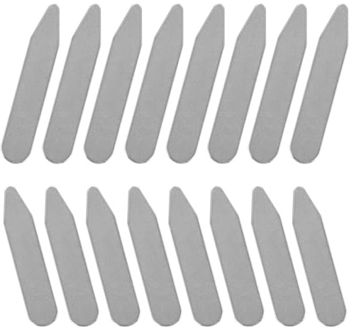 MOBUTOFU Collar Stays for Men 16 Pcs Stainless Steel Shirt Collar Stays Shirt Stiffeners for Dress Shirts Work Interviews Meetings and Formal Events