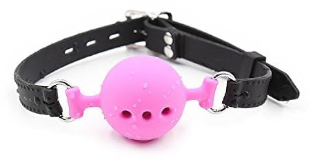 DFADSVCNM Mordaza erótica de silicona suave con forma de bola y agujeros for la boca, juguetes sexuales for parejas.(Pink,S)