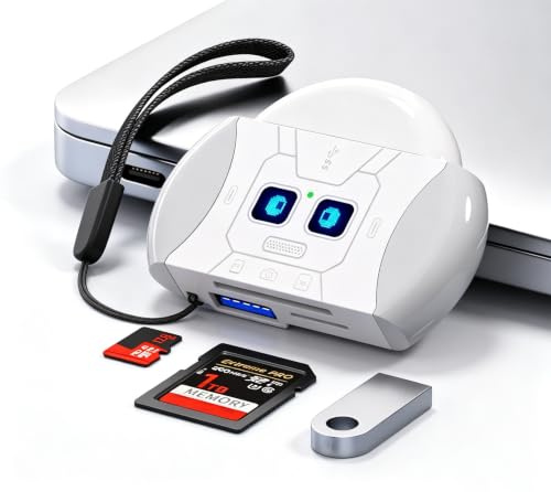SD Card Reader for iPhone iPad, 6-in-1 Digital Camera to Phone Adapter