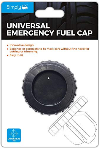 Simply EFC01 Emergency Fuel Cap Universal Flexible Material for All Cars & Vans, Screw Head Easy to Fit Petrol Diesel Simple Push and Pull Action Reusable