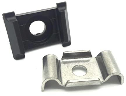 20x Befestigungset Klemmlasche + Auflagebock Halter Doppelstab Mattenzaun Anthrazit Eck.