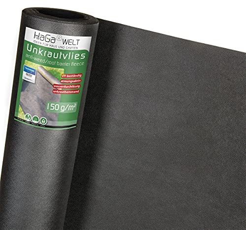 HaGa Unkrautvlies 150g/m² in 0,5m x 20m - Atmungsaktives Gartenvlies für effektiven Unkrautschutz im Garten mit hoher Reißfestigkeit