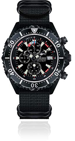 Chris Benz Depthmeter Chronograph 300M Black Edition Taucheruhr, Tintenfischschwarz