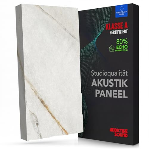 Addictive Sound Akustikbild Schallabsorber 100x50x11 cm, Marble 4 | Absorberklasse A, Kunstdruck auf Akustikstoff, nicht brennbarer Kern, in der EU gefertigt, Montageset inklusive