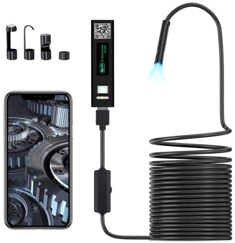 ZXCN 8mm Wifi Endoscope Camera, HDMI R8 (9C) (Black)