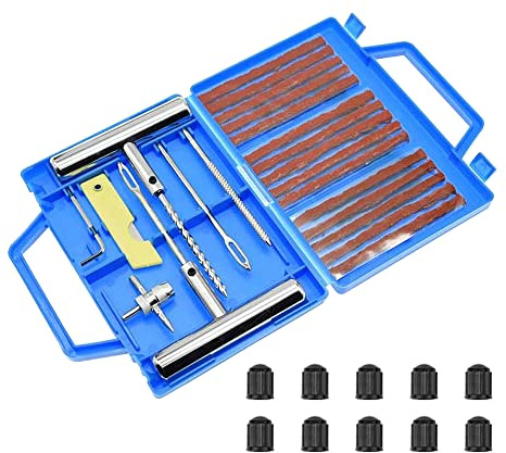 ETOPARS Reifen Reparaturset 32 Stück Auto Reifenreparaturset Autoreifen Flickzeug Reifenreparatur Werkzeug Reifenpannen Reparatur Tubeless Tire Repair Motorrad Fahrrad