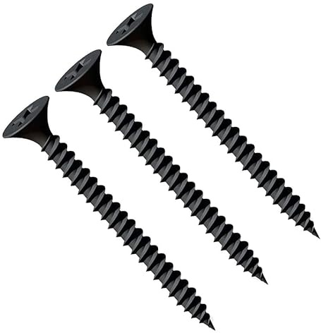 4.2X70mm Viti per cartongesso nere, viti a testa svasata Phillips autofilettanti, filettatura fine, punta affilata, viti fosfato nero per gesso per cartongesso su profilo in acciaio (250 pcs.)