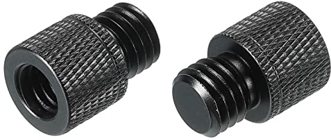 sourcing map 2 Pack Mikrofonständer Adapter 3/8 Buchse auf M12 Stecker Kamera Schraube Schwarz