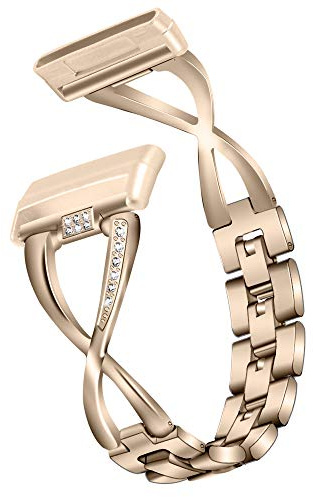 AISPORTS Kompatibel med Fitbit Sense 2 rem/Fitbit Versa 4 rem för kvinnor, kristallbling glitter diamant strass smycken metallarmband ersättningsrem för Fitbit Sense 2/Versa 4