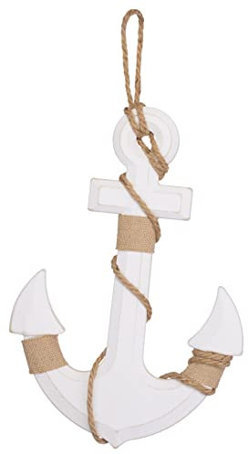 Brandsseller Deko Aufhänger Anker Used Look Maritim 32,5x22x2,5 cm aus Holz mit Kordel