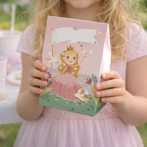 10 Stück Mitgebseltüten Prinzessin - Kindergeburtstag Tüten - nachhaltige Tütchen aus FSC Papier - Papiertüten für Mädchen - Mitgebsel Geschenke - Prinzessin Geburtstag Tüte