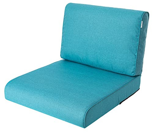 HOBBYGARDEN, Cojín de ratán, cojín para palés, exterior/interior, muebles de jardín, columpio de hollywood, cojín de asiento, cojín de asiento, azul, tamaño 2: 60 x 60 cm