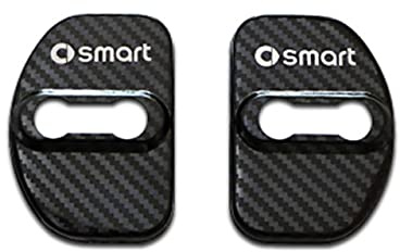 BRALEM 2 StüCk Auto TüRschloss Abdeckung Für Smart 453 451 450 Fortwo Forfour, Schutzriegelkappe Aufkleber Korrosionsschutz Kfz-Innenraumschutz ZubehöR,Carbon-453