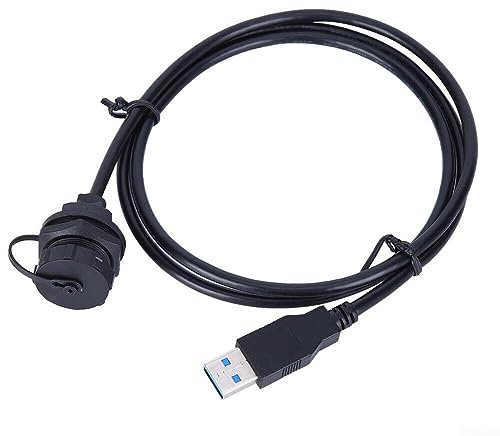 Oniissy Waterproof USB 3.0 Type A Panel Mount Connector Female Socket With Cable For Mobile Phones, Digital, Automobiles, Hard Drives