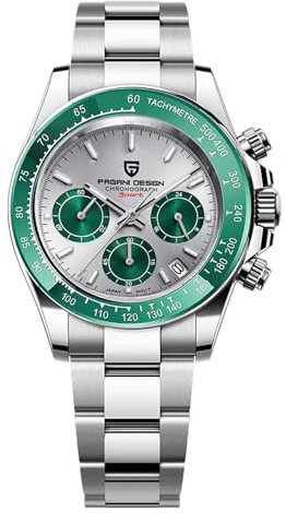 Pagani Design Herrenuhr Saphirglas Chronograph Edelstahl Wasserdicht Leuchtende Uhr Japanisches Uhrwerk Herren Quarzuhr Uhr für Männer