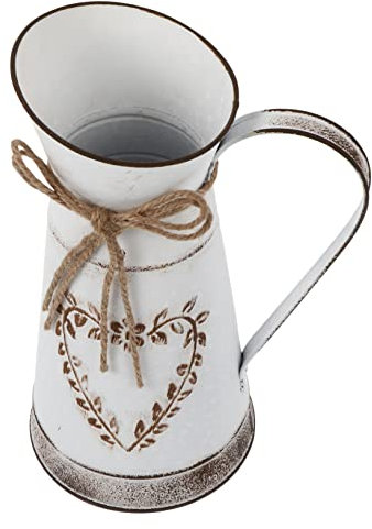 Amosfun Vintage Style Metal Heart Shaped Flower Pot Rustic Home Decor for Indoor Plant Arrangement Garden Accessory for Flower Arrangement