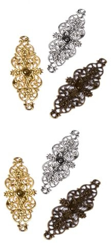 Amosfun 72stücke Schmuckanhänger Zubehör Teilig Handgefertigte Haarnadel Kopfschmuck Mit Blumenmuster Metallblüten-accessoires Goldene Weiße