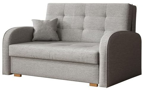 Mirjan24 Schlafsofa Viva Gold II mit Bettkasten, 2 Sitzer Polstersofa mit Schlaffunktion inkl. Kissen, Sofa, Sofagarnitur, Bettsofa, Wohnlandschaft, Farbauswahl (Aragon 80)