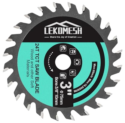 LEKOMESH Kreissägeblätt Sägeblatt TCT 75x10mm - Trennscheibe Holz zum Schneiden von Holz Kunststoff für Winkelschleifer