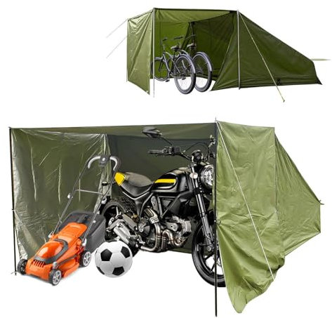 YSMSMZJK Fahrradbox mit Abnehmbarem Schattentuch Fahrradabdeckung Wasserdicht Schützt vor Wind, Regen, Schnee, Staub Gerätehaus Klein Fahrrad Zelt