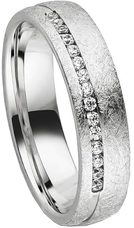 Kolibri Rings Damenring Eismatt 15 Zirkonia Steine Sterling Silber 925 Ehering Verlobungsring Partnerring Freundschaftsring Ring - Inkl. Gratis Gravur und Etui