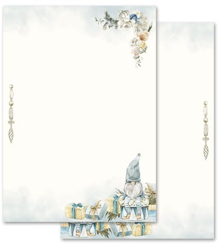 20 Blatt Briefpapier WEIHNACHTSWICHTEL - DIN A4 (210x297 mm), 90 g/m² - Christfest