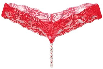 Perlen-String Spitze offen - Damen - One Size (S-L) - Rot - 1 Stück