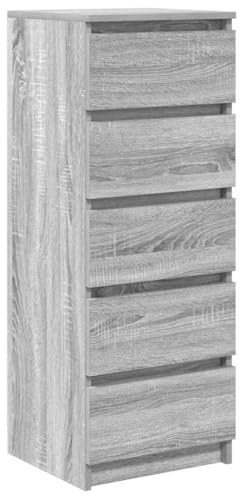 vidaXL Skänk med lådor grå sonoma 37,5x35x99 cm konstruerat trä, förvaringsskåp, sideboard skåp, hall skåp, bufféskåp, kök förvaringsskåp