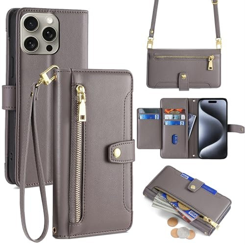 Lucyliy Handyhülle für Honor 8X, Kompatibel mit Honor 8X Hülle Case Handyhülle Schutzhülle [6 Kartenfächer + 1 Geldklammer + 1 Brieftasche] yHMGK6-grey