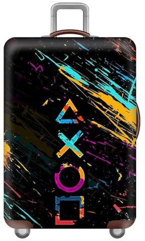 Elastisch Kofferhülle,Kofferschutzhülle,Cyberpunk Stil Reisekoffer Schutzhülle mit Reißverschluss,Trolley Case Luggage Cover Protector,Gepäckabdeckung 18 bis 32 Zoll (Graffiti,L(25-28inch))