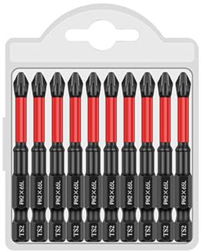 Punte per cacciavite magnetiche super resistenti ad alta durezza, kit di punte magnetiche resistenti, cacciavite per trapano elettrico a percussione (10 pezzi, 65 mm)
