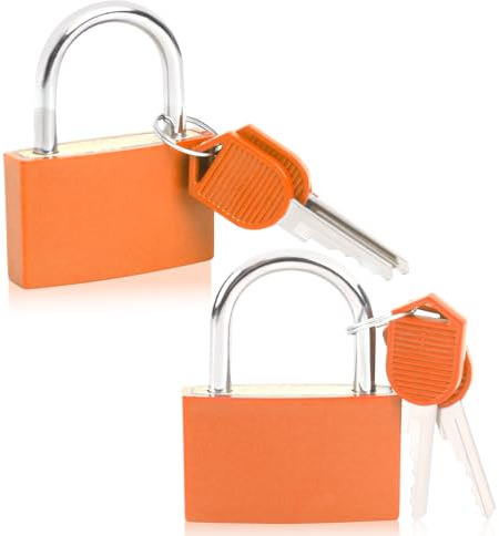 2PCS Small Padlocks with Keys Padlocks with Keys Outdoor Heavy Duty Padlock Waterproof Padlocks Keyed Gym Locker Storage Luggage Padlocks for Gate Love Locks Sheds Fence Toolbox Indoor Outdoors Use