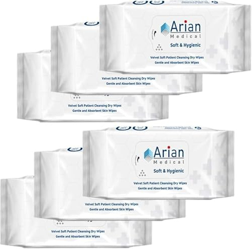6 X Patient Cleansing Adult Personal Care Incontinence Soft Dry 100 Wipes – Large, Soft & Thick Biodegradable Chemical-Free baby wipes, Make up cleansing wipes for Sensitive Skin (6 Packs)