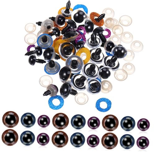 GARIOUANS 90 Stück Plüschtieraugen ausgestopftes häkeln für Blau realistisch Karikatur Augen für Häkelspielzeug Augen zum Basteln Stofftiere Augen falsche Augen Plastik