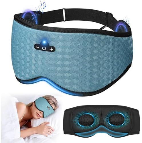 Máscara de sueño con auricular Bluetooth 5.4, 3D máscara de noche inalámbrica auricular anti ruido para dormir, diadema Bluetooth sueño casco para mujer hombre relajante viaje meditación yoga