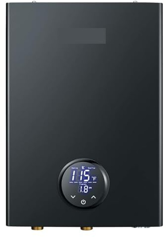 MEIVIYA Chauffe-Eau Électrique sans Réservoir, Chauffe-Eau Instantané sur Demande, Point D'utilisation, Chauffe-Eau À Auto-Modulation, Noir