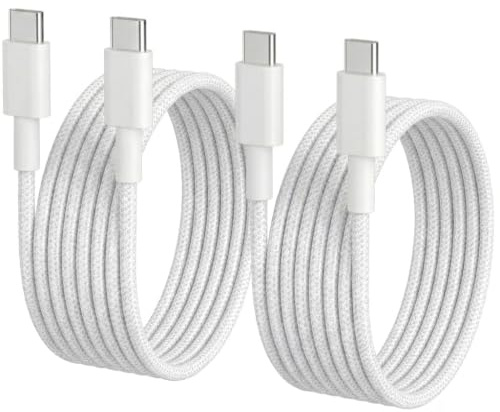 Wenboow Cable USB C Carga Rapida 2M 2Pack, 60W Cable iPhone 17 16 15 Cable Cargador Tipo C a Tipo C Carga Rapida Cable USB C a USB C Cable Tipo C para iPhone 17 Pro Max Air/16 15 Plus Pro Max, iPad