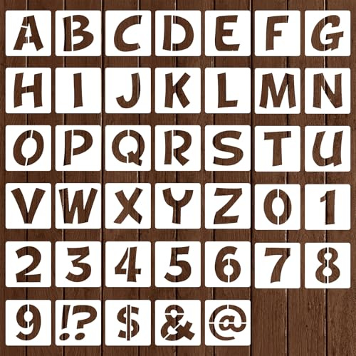 Mabor 40 Pcs Reusable 4 Inch Letter Stencils, PET Plastic Alphabet Number Templates for Painting on Wood, Wall, Fabric, Craft DIY Decoration